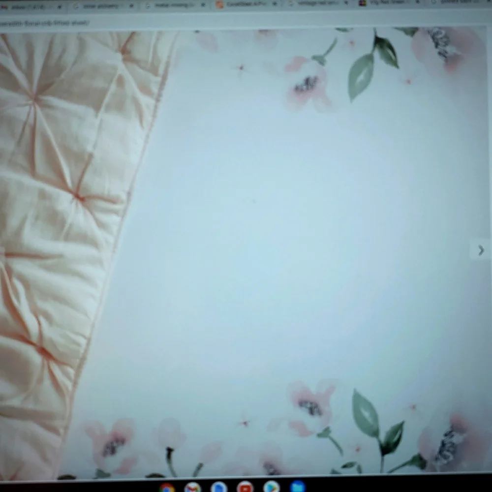 Pottery Barn Kids NWOT MEREDITH Floral PICTURE PERFECT Organic Crib Fitted